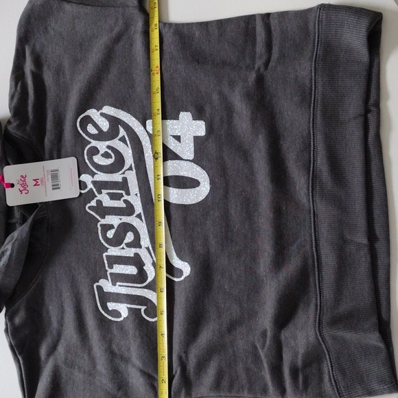 Justice Graphic Hoodie Glitter Branded Fleece. M(10) - Picture 12 of 15